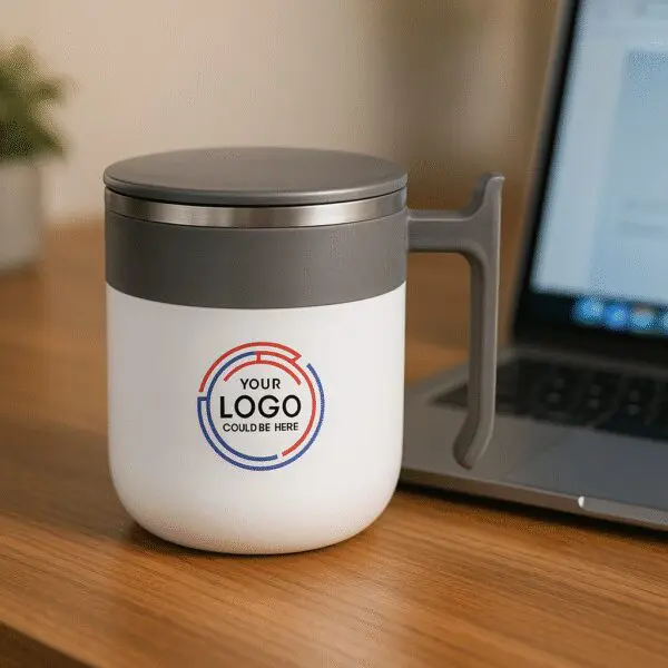 Insulated Double Wall Stainless Steel Coffee Mug with Lid - Image 1