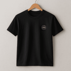 Round Neck Cotton T-Shirt - 180 GSM - Black