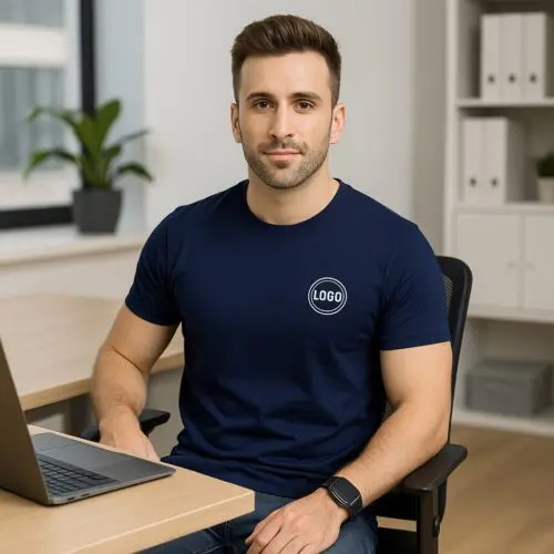 Round Neck Cotton T-Shirt - 180 GSM - Image 6