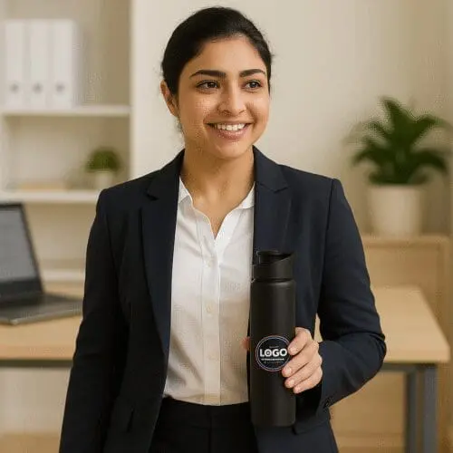 Steel Water Bottle - Black Matte - Image 2