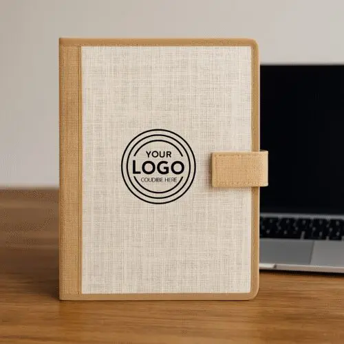 Eco-Friendly Soft-Bound Jute Folder – Customizable with Logo