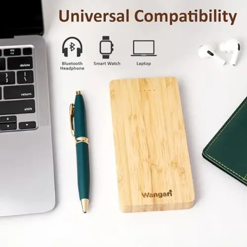 Bamboo Wooden Power Bank - 10000mAh - Image 2