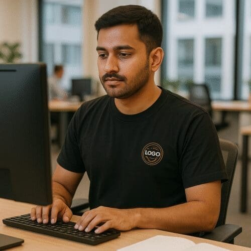 Round Neck Cotton T-Shirt - 180 GSM - Image 4