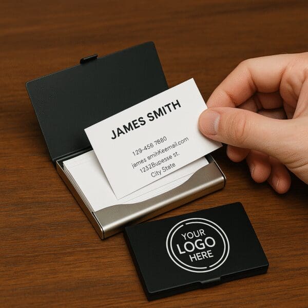 Premium Metal Business Card Holder -Slim - Image 2