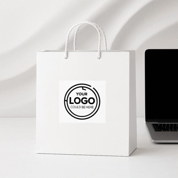 White Curves Paper Bag - Image 1