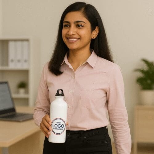 Sipper Aluminum Water Bottle - White - Image 2