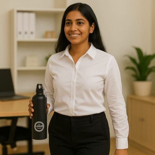 Sipper Aluminum Water Bottle - Black Matte - Image 2