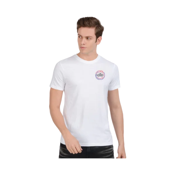 Round neck white cotton t-shirt