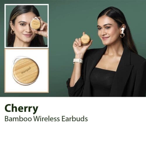 Cherry Bamboo Wireless Earbuds - Image 3