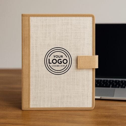 Eco-Friendly Soft-Bound Jute Folder – Customizable with Logo